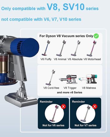 Акумулятор DTK 4000mAh 21.6V для пилососа Dyson V8 (SV10) Absolute, Animal, Fluffy, Motorhead, Slim, Total Clean, Extra, бездротовий ручний