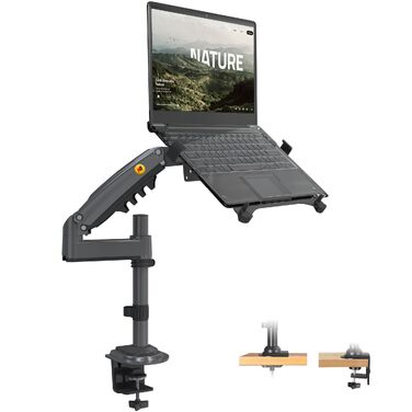 Тримач для ноутбука North Bayou NB H100-FP (10-17 дюймів) + Кронштейн для монітора (17-30 дюймів) VESA 75x100 мм, сірий/чорний