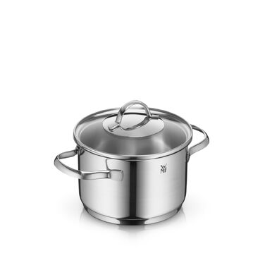 Каструля WMF Provence Plus 16 см зі скляною кришкою, 2 л, сталь Cromargan, для індукційних плит та духової шафи