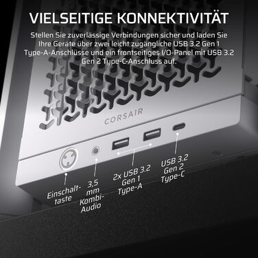Корпус для ПК CORSAIR 4000D, модульний, Mid-Tower ATX, білий, високий повітряний потік, система монтажу вентиляторів InfiniRail™, сумісний з ASUS BTF, MSI Project Zero, Gigabyte Project Stealth