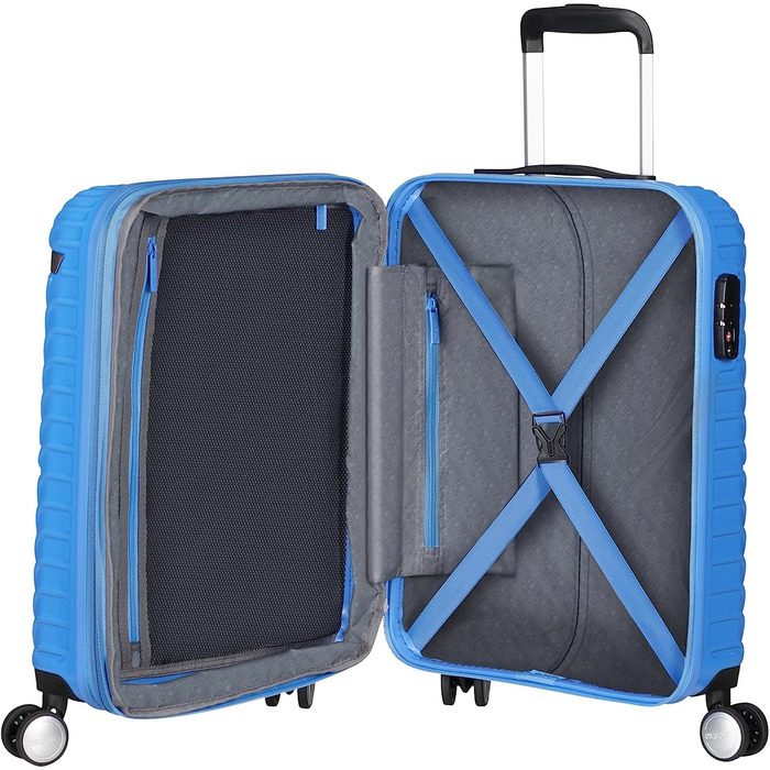 Дорожня валіза American Tourister Mickey Clouds Spinner S, розширювана, 55 см, 38/45 л, синя (Mickey Tranquil Blue), ручна поклажа