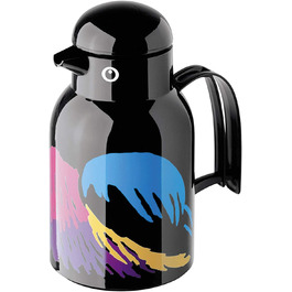 Термос-глечик Helios Thermo-Bird Папугай, пластик, чорний, 1 л