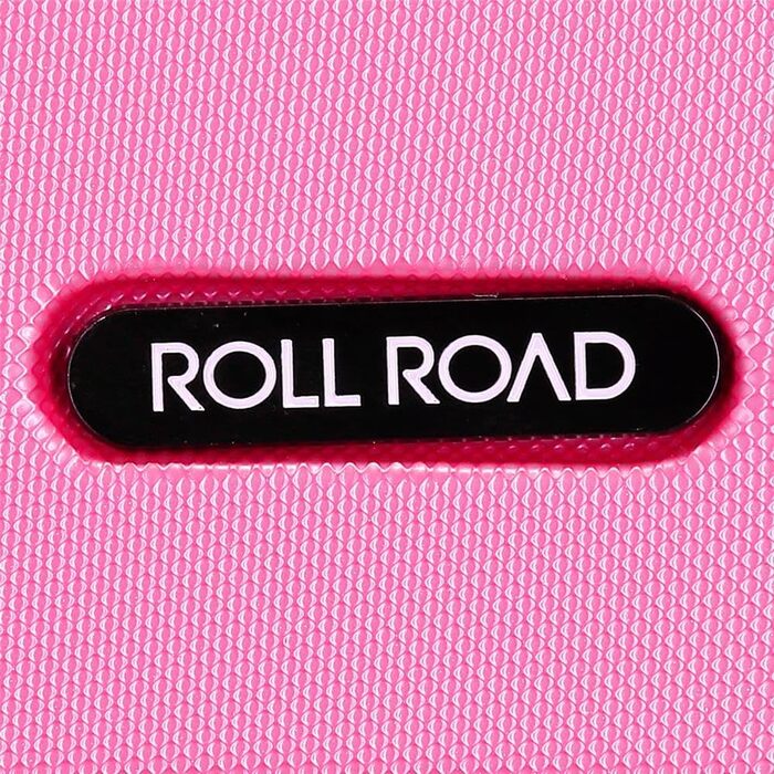 Чохол-валіза Roll Road Flex з ABS-пластику, кодований замок, 4 колеса, ручна поклажа, практичний інтер'єр, набір 2 шт., рожевий