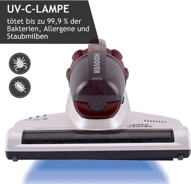 Пилосос Hoover Ultra Vortex з UV-ліхтарем для матраців і м'яких меблів, 3-в-1, проти пилових кліщів та алергенів, гігієнічне очищення для алергіків