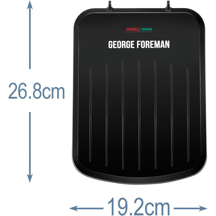 Електричний гриль George Foreman 25800, багатофункціональна гриль-плита і тостер, швидкий нагрів, легке очищення, чорний