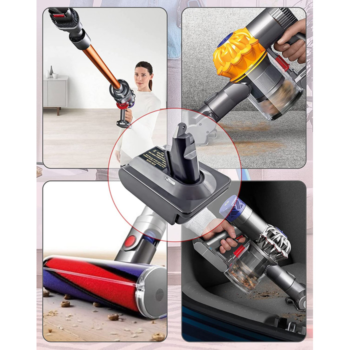 Адаптер URUN MT18V6 для акумулятора Makita 18V до пилососа Dyson V6, сумісний з Animal+, Fluffy, DC62, DC58, DC59, DC61, SV06, тільки адаптер