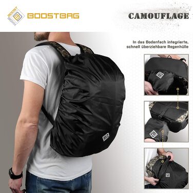 Рюкзак BoostBag Camouflage для ноутбука 17,3'' – міський камуфляж, для школи, університету та роботи, Boostboxx