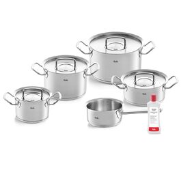 Набір каструль Fissler Original-Profi Collection з нержавіючої сталі, 5 предметів, з металевими кришками, для індукційних плит