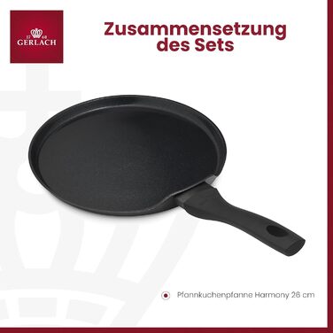 Млинцева пательня Gerlach Harmony Classic 26 см з антипригарним покриттям, для індукції, газу, електро та керамічних плит