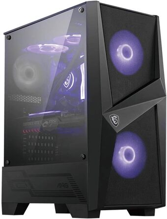 Корпус MSI MAG FORGE 100M ATX, 2x USB 3.1, 3 вентилятори (2x 120мм A-RGB, 1x 120мм), чорний, RGB-підсвічування, середній баштовий