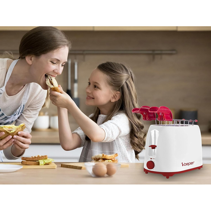 Тостер BEPER P101TOS100 з нержавійки, 7 режимів, піддон для крихт, 2 широкі слоти