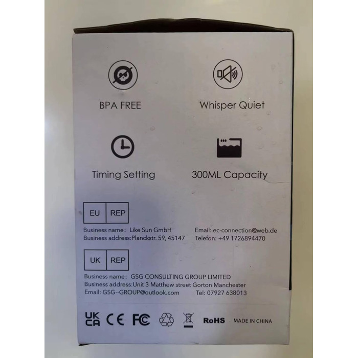 Аромадифузор WD&CD 300 мл, ультразвуковий з LED-підсвіткою, зволожувач повітря для ароматерапії, легка деревна текстура, для дому, офісу та йоги