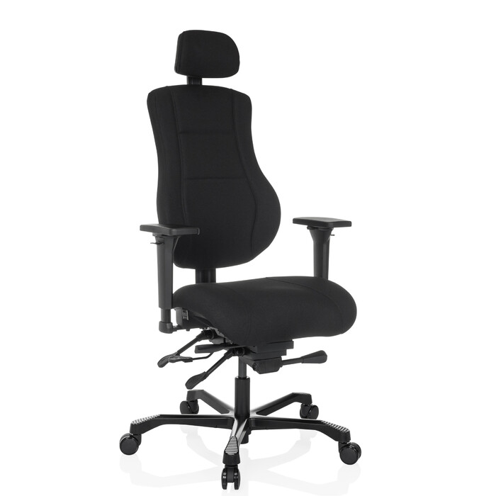 Офісне крісло / Крісло керівника 24 ГОДИНИ BASIC Тканина чорна hjh OFFICE