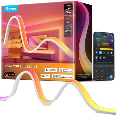 Світлодіодна стрічка Govee COB Strip Light 2 RGBIC, 3м, колірна температура 1000K-10000K, підтримка Matter