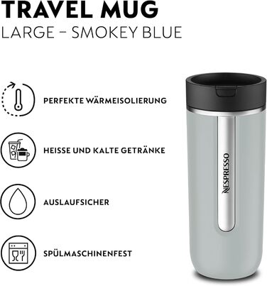 Термокружка Nespresso Travel Mug Small Sage Green 540 мл - Зелений салатний колір, нержавіюча сталь, для кави, чаю, матча, з кришкою, для подорожей