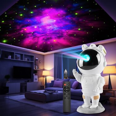 LED Проектор зоряного неба «Астронавт» — Планетарій Galaxy для дітей та дорослих, білий