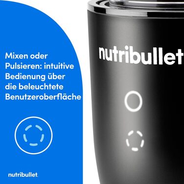 Nutribullet Ultra NB1206MB: Електричний блендер для смузі з глечиками Tritan, 900мл + 700мл, 2 кришки To-Go, 1200 Вт, сірий