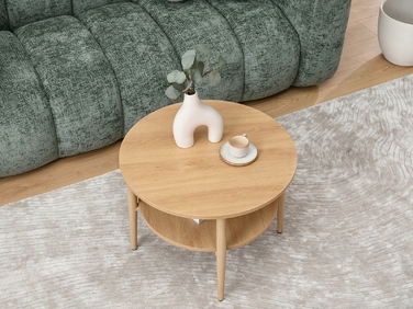 Круглий кавовий столик Mebel-Partner, 60 x 60 x 45 см, дуб