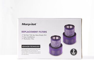 HEPA-фільтр Morpilot для пилососа Dyson V10 SV12 Cyclone Animal Absolute, миючий змінний фільтр 2 шт. з щіткою та серветкою, сумісний з DY-969082-01