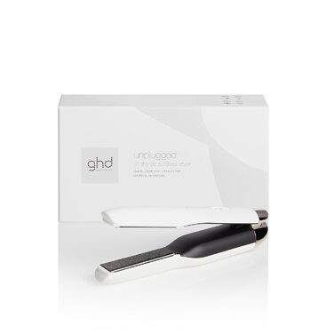 Бездротовий професійний випрямляч для волосся ghd Unplugged з подвійною технологією, білий, нова упаковка