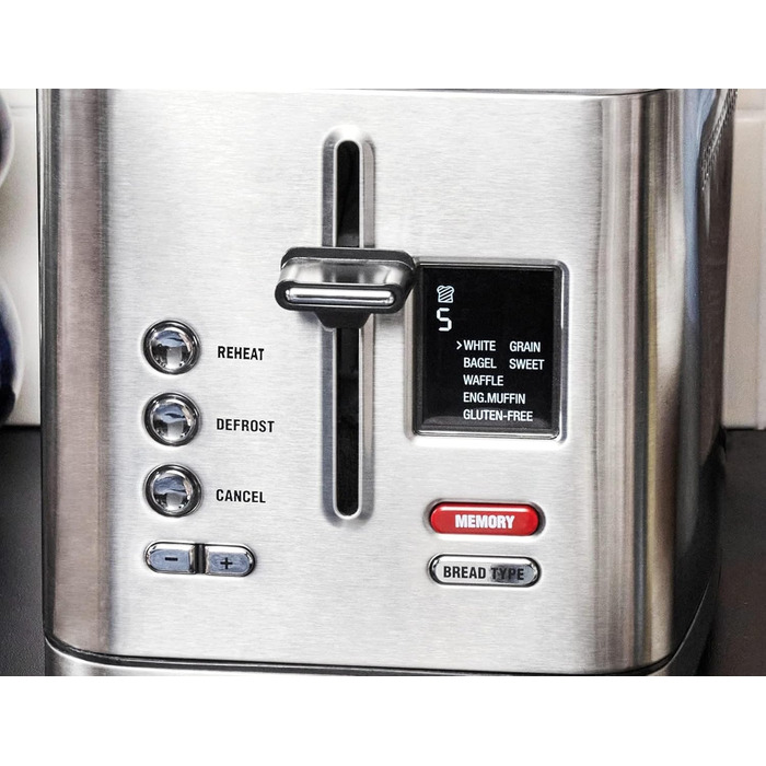 Тостер електричний GASTROBACK Design Toaster Digital 2S, нержавіюча сталь, 2 відділення, 7 програм, LCD-дисплей, 800 Вт, сріблястий