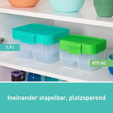 Набір контейнерів для їжі Nest IT Meal Prep | 5 шт, 1.9 л, 3 відділення, зелені