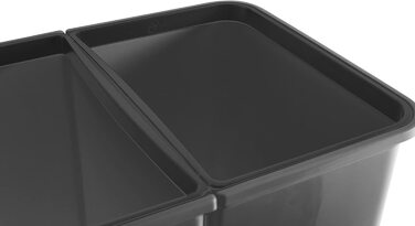 Сортувальний смітник Ribelli Zweimer Duo 2×25 л з кришкою, пластиковий, герметичний, для кухні, білий, 45×32×51 см