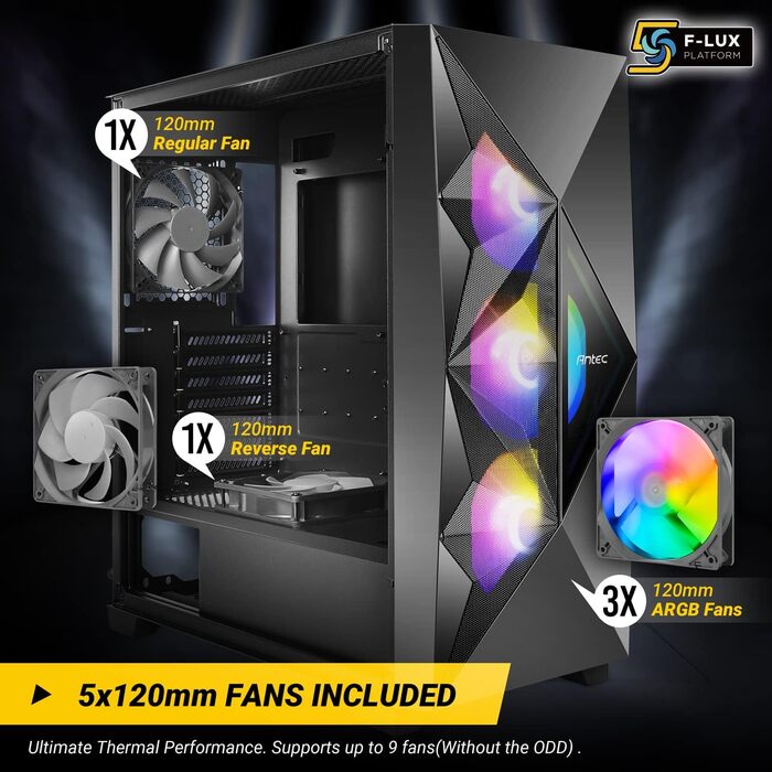 Корпус для ПК Antec DF800 Flux ATX, 2xUSB2.0, 1xUSB3.0, без блока живлення