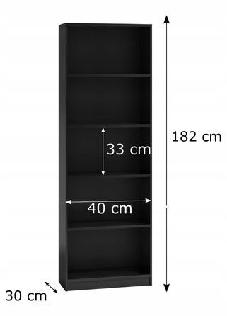Стелаж TopEshop R40 (40 x 182 x 30 см), чорний