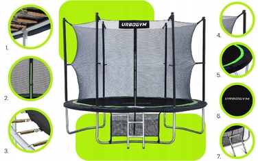 Батут із захисною сіткою Urbogym 312 см FT 10 (304-312 см)