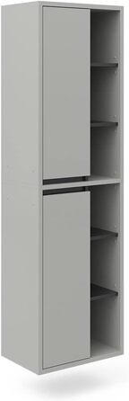 Пенал для ванної Vicco Viola, антрацит, 50x170 см, з дверцятами і відкритими полицями