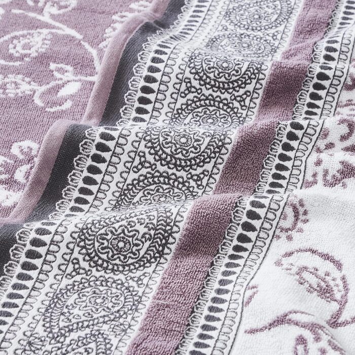 Комплект рушників Modern Threads Ophelia Orchid, 6 шт. — 2 банних, 2 для рук, 2 для обличчя, жакардові, бавовна, фіолетовий колір