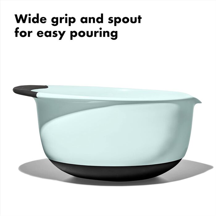Набір мисок OXO Good Grips, 3 шт., пластик, S, M, L, блакитний/сірий/зелений