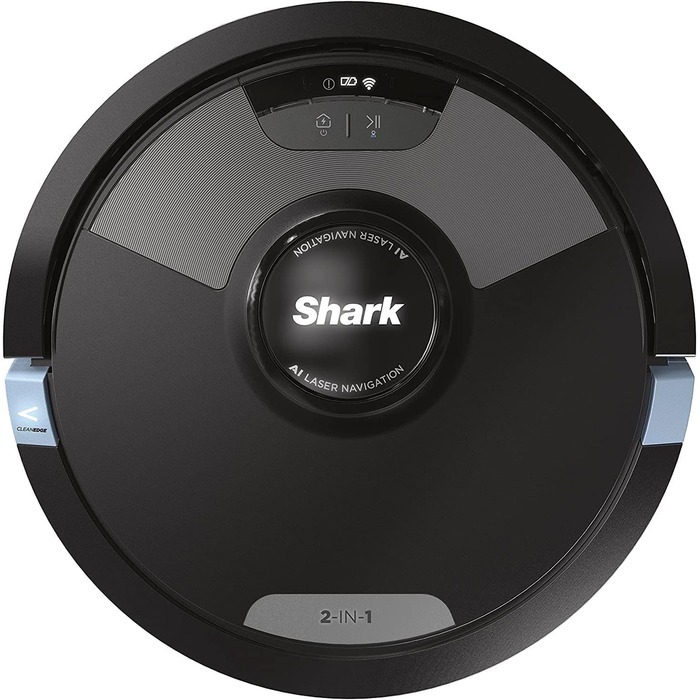 Робот-пилосос Shark AI Ultra 2-в-1 з функцією вологого прибирання, антинамотування волосся, для килимів і твердих підлог, 110 хв роботи, керування через додаток і вручну, чорний, RV2600WDEU