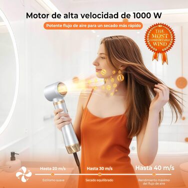 Hairstyler 5 в 1 Coandă-ефект: Фен-щітка, автоматичний локон, об'єм, сушка - перламутрово-білий (350г)