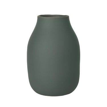 Ваза Blumus COLORA L з кераміки, Agave Green, ручної роботи, декоративна настільна ваза, 20x14x14 см