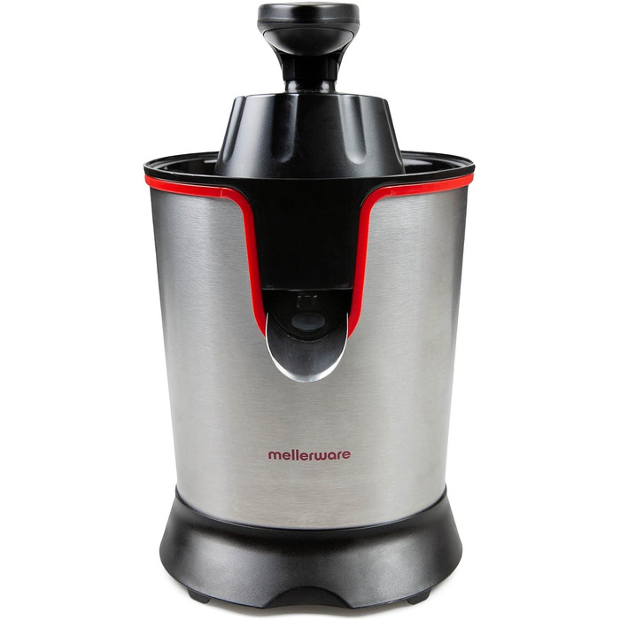 Соковижималка електрична Mellerware Juicy! 300W з системою Anti-Drop, 2 фільтри, для апельсинового соку (червона)