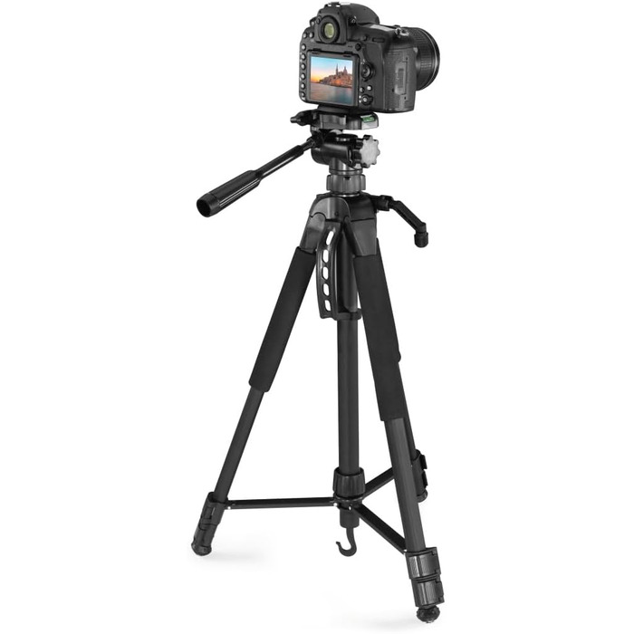 Hama штатив для камери Action 165 3D, легкий фотоштатив 61-165 см, трипод з 3D-головкою, тримачем для смартфона, для дзеркальних камер Canon/Nikon/Sony, чорний