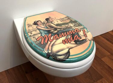 Сидіння для унітазу ADOB Design Mama Mia, дюропласт, плавне закривання, знімне, 59832