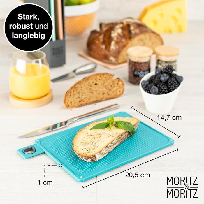 Набір з 3 кухонних обробних дощок Moritz & Moritz, пластик, 32x22 см, зі стійкою, великі, для кухні, підходять для посудомийної машини, гігієнічні