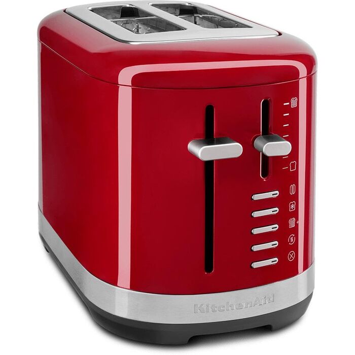 Тостер KitchenAid для 2 скибок - ретро дизайн, нержавіюча сталь, червоний Empire. 7 функцій