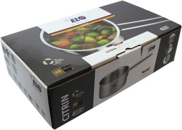 Каструля ELO 7243626 з довгою ручкою, нержавіюча сталь, універсальна для всіх типів плит, 16 см, 1,3 л, сіра