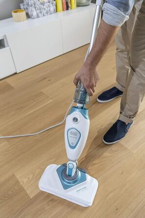 Парова швабра Black+Decker FSM1615, 1300Вт, знімний бак, 180° обертання, 2 мікрофібра, пароочисник для підлоги