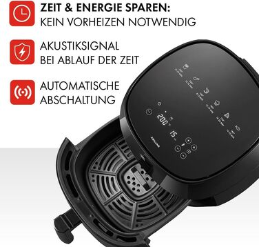 Аерофритюрниця ZWILLING Airfryer 4L, 1400 Вт, 6 програм, компактна мультипіч для смаження, запікання та готування без олії, чорна