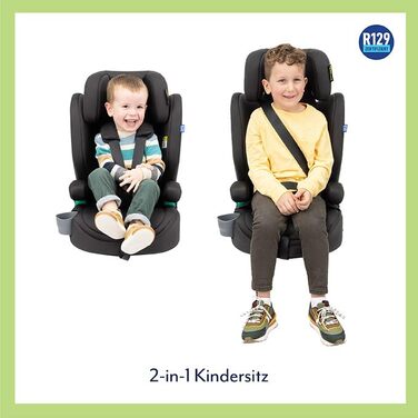 Автокрісло Graco Eldura™ R129 для дітей 15 місяців - 12 років (76-150 см), чорний колір, захист від бічного удару