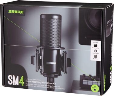 Студійний конденсаторний мікрофон Shure SM4 XLR для вокалу та інструментів, міцний металевий корпус, оптимізований для домашньої студії, готовий до мікшування аудіо
