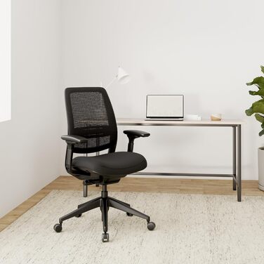Ергономічне крісло Steelcase Series 2 з підтримкою спини LiveBack, 4D підлокітники, регульована підголівник, Трюфель (Чорний Онікс, Сучасний)