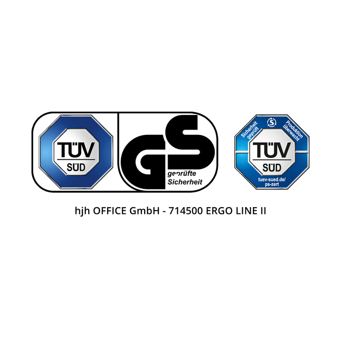 Офісне крісло / поворотне крісло ERGO LINE II Тканина Чорний HJH OFFICE