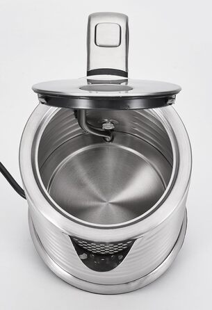 Електрочайник ProfiCook з нержавіючої сталі, 1,7 л, 2200 Вт, індикатор рівня води, синя підсвітка, PC-WKS 1119