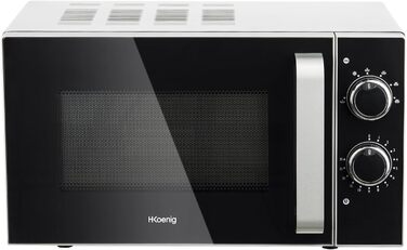 Мікрохвильова піч H.Koenig VIO4 20 л, 700 Вт, 5 режимів, гриль, таймер 30 хв, срібляста, компактна, скляний піддон 24,5 см